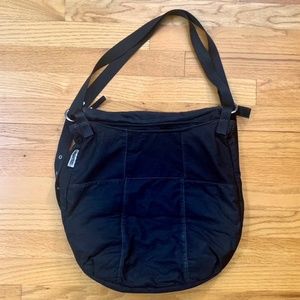 Black nylon shoulder bag